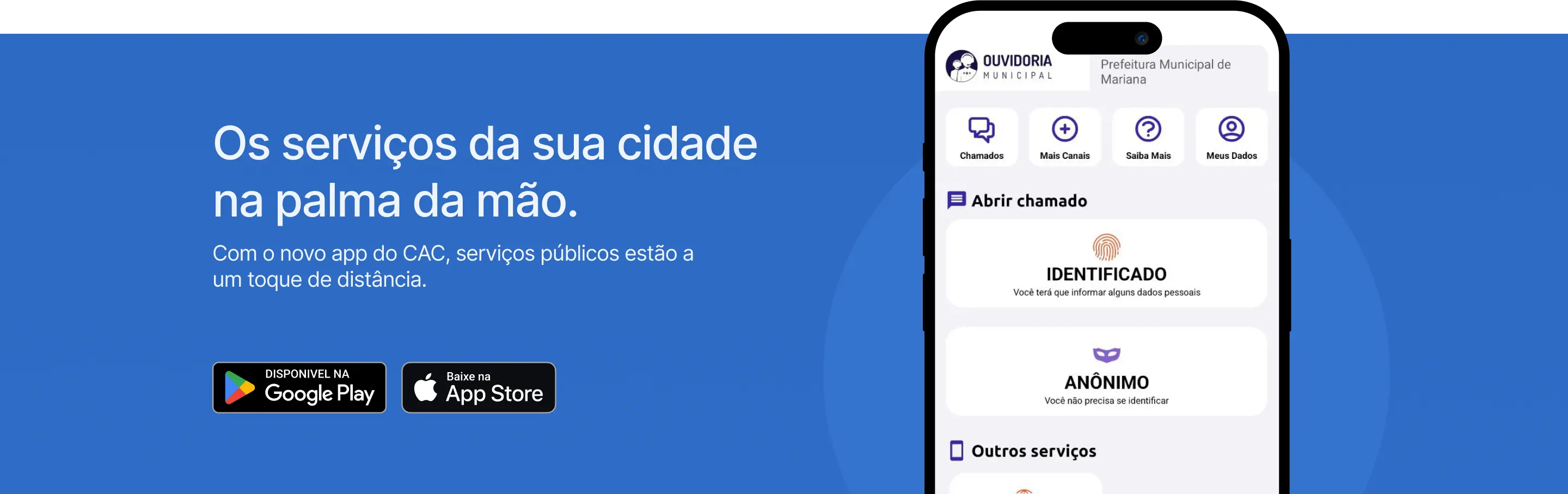 Banner de download da aplicação do CIAC para Android e iOS